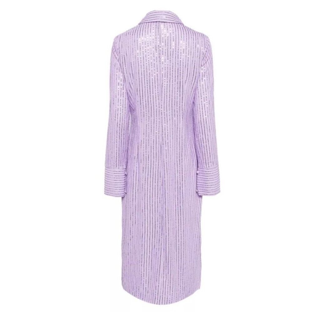 New Stine Goya Sonja Sequin Long Sleeve Button-Up Midi Shirtdress Size M - Picture 4 of 16
